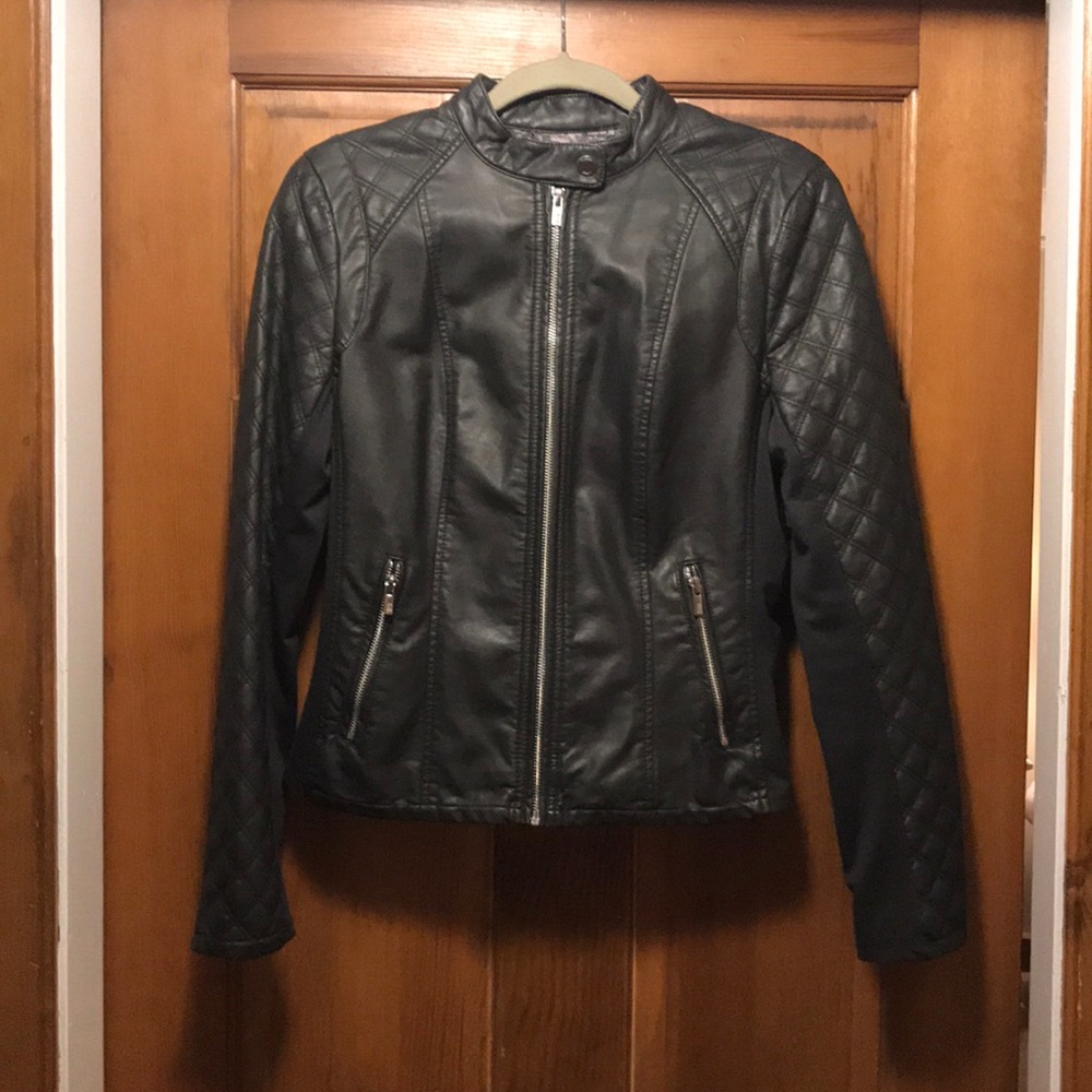 Gun metal grey pleather jacket